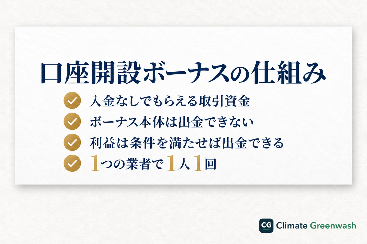 口座開設ボーナスの仕組み